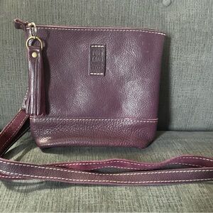 Portland leather goods festival crossbody PLUM